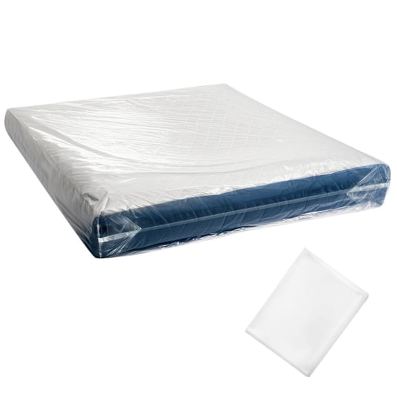 Queen Size Plastic Mattress Bag 2 Pack 2 Mil Thick Heavy Duty Waterproof Wear Resistant Storage Moving Cover with Reinforced Corners