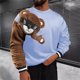 thumbnail image 1 of Blusas y camisas de manga larga con cuello redondo para hombre, estilo casual, con bloques de color, cuello redondo, manga larga, estilo jersey, blusa de poliéster para hombre., 1 of 8