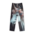 thumbnail image 6 of Uemuo Flower Crown White Horse Pattern Men's Wide Leg Palazzo Lounge Pants with Pockets Light Weight Loose Comfy Casual Pajama Pants-XX-Large, 6 of 9