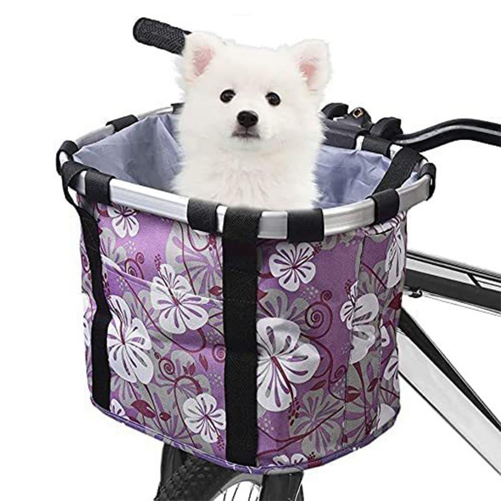 Ksruee Bicycle Pet Basket Folding Quick Release Small Pet Bicycle