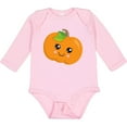 thumbnail image 3 of Inktastic Smiling Pumpkin, Orange Pumpkin, Halloween Boys or Girls Long Sleeve Baby Bodysuit, 3 of 5