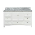 thumbnail image 4 of Abbey 60" Single Bathroom Vanity with White Cabinet and Carrara Marble Top, 4 of 7