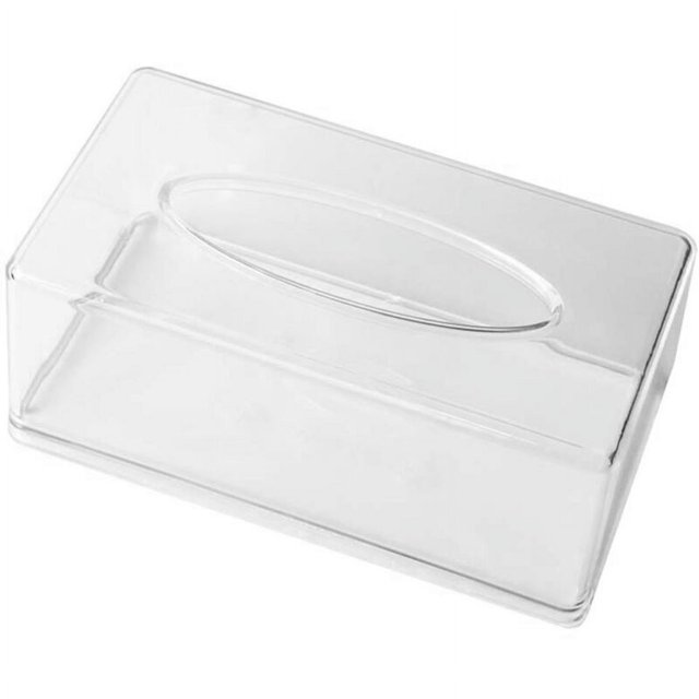 Caja de pañuelos de acrílico rectangular transparente para oficina, hogar, habitación, restaurante, baño, ocasiones