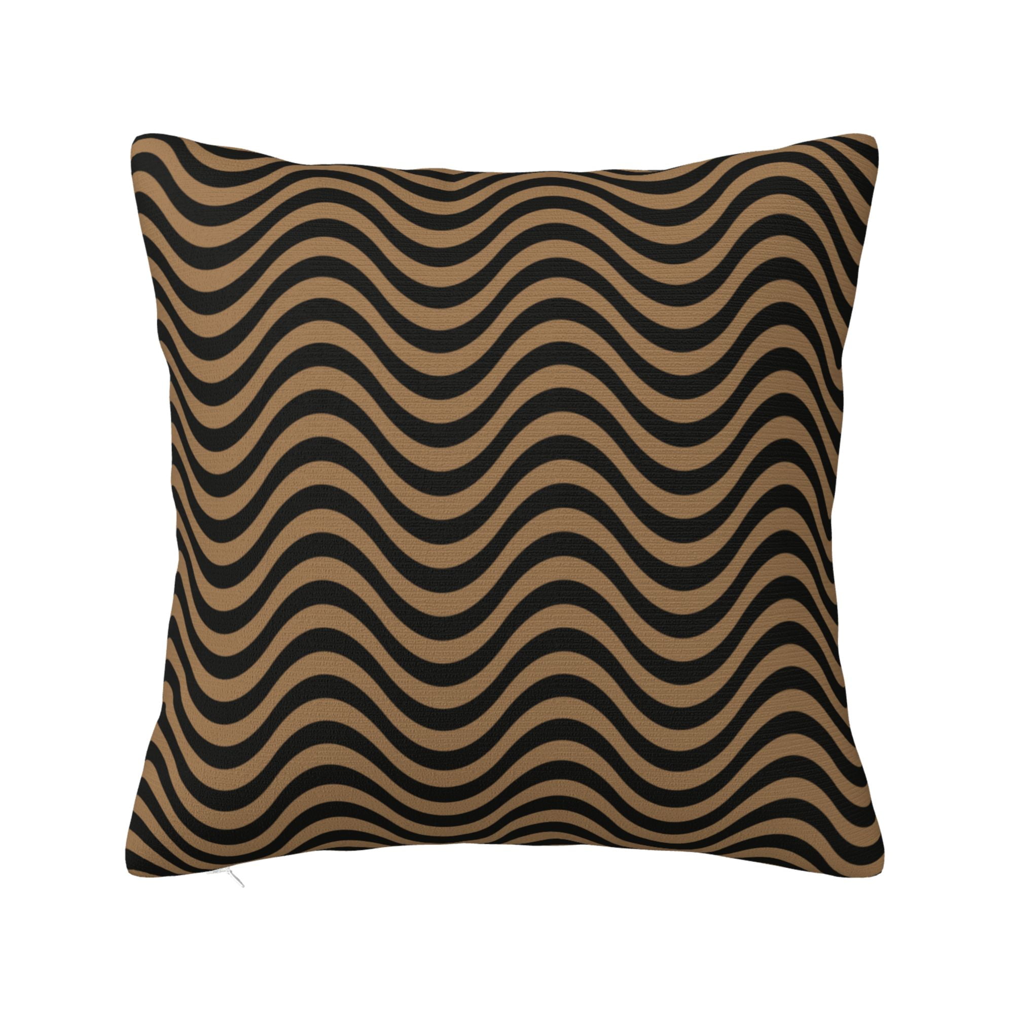 ZICANCN Wave Pattern WavyBlack Decorative Throw Pillow Covers, Bed Couch Sofa Decorative Knit