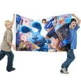 thumbnail image 2 of Las Pistas de Blue Bandera impresa con temática, regalo perfecto para fanáticos, amigos y familiares, y adecuada para actividades al aire libre e interiores, decoraciones de fiesta. 90 cm × 150 cm., 2 of 6