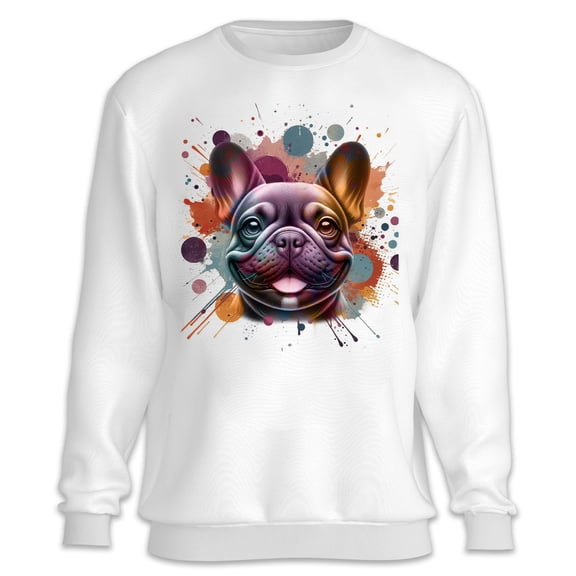 French Bulldog Portrait Watercolor Vintage Retro Styles Sweatshirt Unisex Merch Dog Lover Gifts - 00001