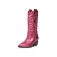 thumbnail image 6 of Steve Madden West Pink Metallic Pull On Pointed Toe Block Heel Western Boots (Pink Metallic, 8), 6 of 9