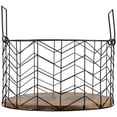 thumbnail image 5 of Northlight Round Iron Nesting Baskets with Natural Wood Base - 14" - Set of 3, 5 of 8