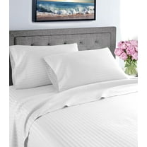 Home Sweet Home 1800 Luxurious Hotel Extra Soft Deep Pocket Stripe Sheet Set (Twin, White)