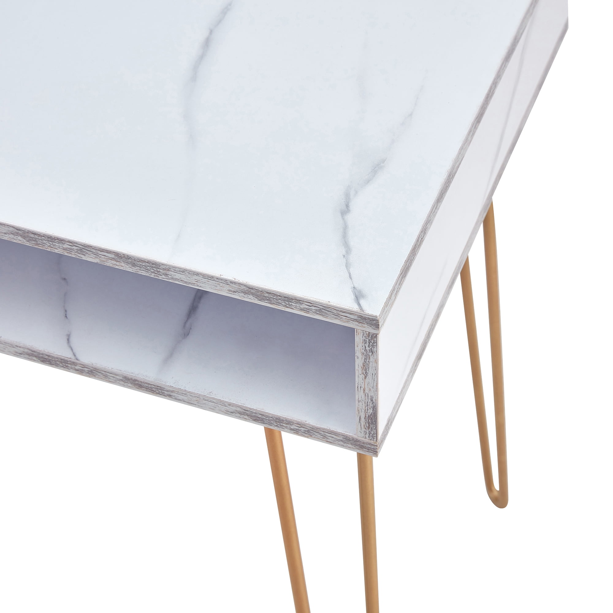Private Jungle Beauty Table Consoles Table Side end Table Modern Marble MDF top,with Sturdy glod Metal Legs for Bedroom, Living Room, Dining Room, Kitchen,white Private Jungle Beauty Table Consoles Table Side end Table Modern Marble MDF top,with Sturdy glod Metal Legs for Bedroom, Living Room, Dining Room, Kitchen,white