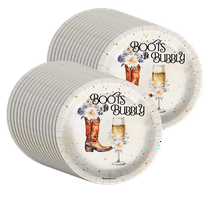 Birthday Galore Boots and Bubbly Bridal Shower Party Supplies Large 9" Paper Plates in Bulk 32 Piece