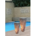 thumbnail image 2 of Sandstone Ribbed Finish Long Conical Planter With Light 18" X 39", 2 of 2