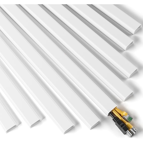 LazySpin TV Cord Hider, 141.7in Cable Cord Covers for Wires on Wall