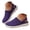 Purple, variant on Women's Knit Orthopedic Mule Clogs Breathable Backless Sneakers Casual Walking Casual Flats Shoes with Adjustable Back Strap (Red,7)
