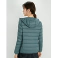 thumbnail image 6 of Wenseny Women’s Quilted Down Hooded Puffer Coat Warm Outdoor Parka Anorak Peacock XL, 6 of 8