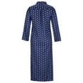 thumbnail image 3 of QLEICOM Women's Casual Turn-down Collar Shirt Dresses Long Sleeve Button Down Long Dress Bohemian Floral Mid Waist Dress with Pockets Summer Beachwear Temperament Maxi Dress Navy L, 3 of 5