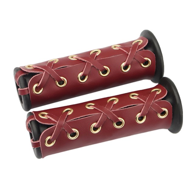 1 Par de Puños de Manillar de Motocicleta de 22 Mm de Cuero Sunnimix Rojo Cubiertas de empuñadura de mano para motocicleta
