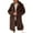Coffee, variant on Women Trench Coat Plush Thicken Overcoat Autumn Winter Single-breasted Teddy Jacket Long Style Outwear Streetwear