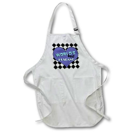 3dRose Worlds Best Husband, Medium Length Apron, 22 by 24-inch, With Pouch