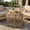 Light Beige, variant on Christopher Knight Home 25.6" Coastal Round Wood Side Table with Rope Frame, Weather-Resistant, Gray