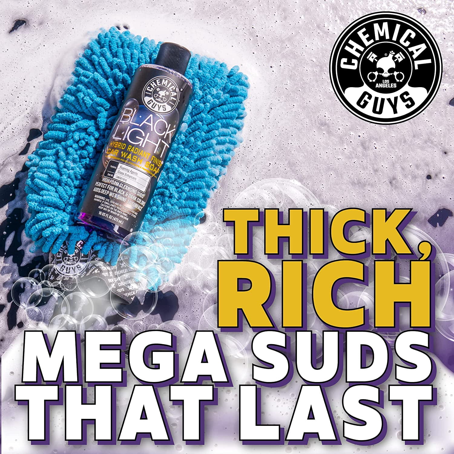 Chemical Guys CWS619 Black Light Foaming Car Wash Soap (Works with Foam Cannons, Foam Guns or Bucket Washes) Safe for Cars, Trucks, Motorcycles, RVs & More, 128 fl oz (1 Gallon), Black Cherry Scent