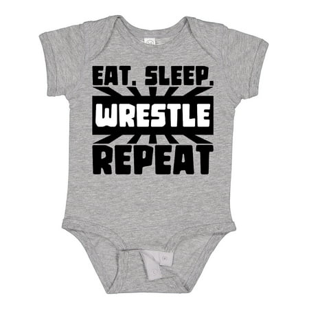 

Inktastic Eat Sleep Wrestle Repeat Gift Baby Boy or Baby Girl Bodysuit