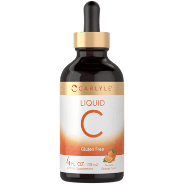 Vitamin C Liquid | 4 fl. oz | Orange Flavor Supplement for Men and Women | by Carlyle