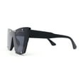 thumbnail image 3 of Rimless Gothic Horn Stud Oversized Rectangle Cat Eye Sunglasses All Black, 3 of 4