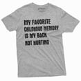 thumbnail image 6 of Funny Childhood memory T-shirt Birthday Anniversary Gift my back not hurting Hilarious tee (Medium Navy Blue), 6 of 7