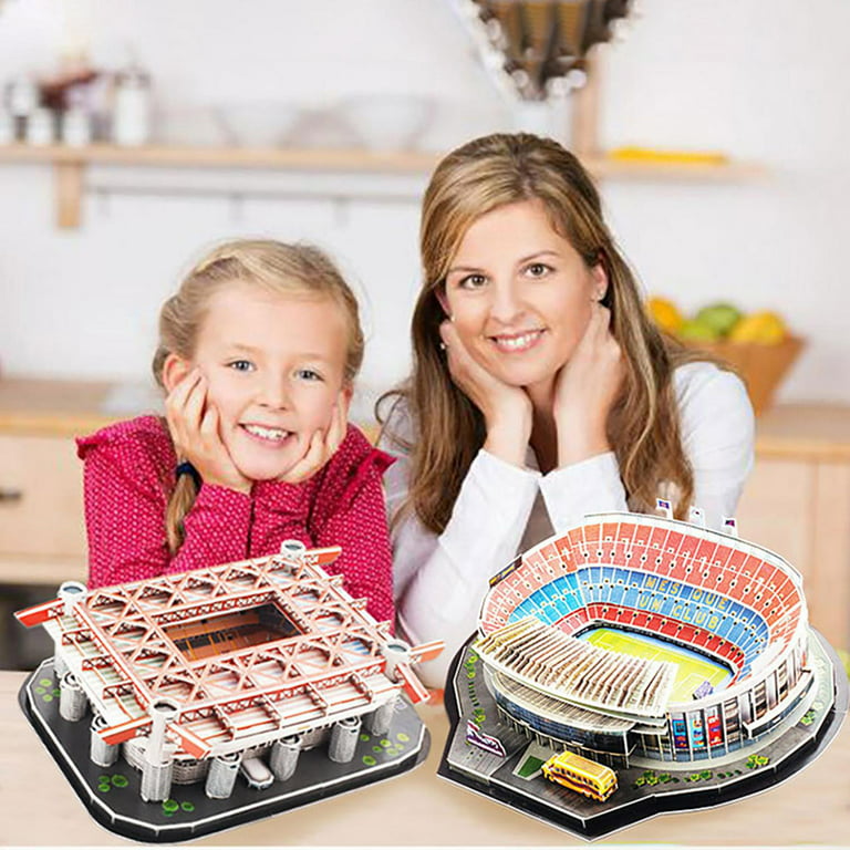 Classic Football Stadium Puzzle,3D Puzzle Soccer Club Venues,3D Paper Model  Building Puzzle Kit, Soccer Stadium Souvenir Gift,Handmade Puzzle