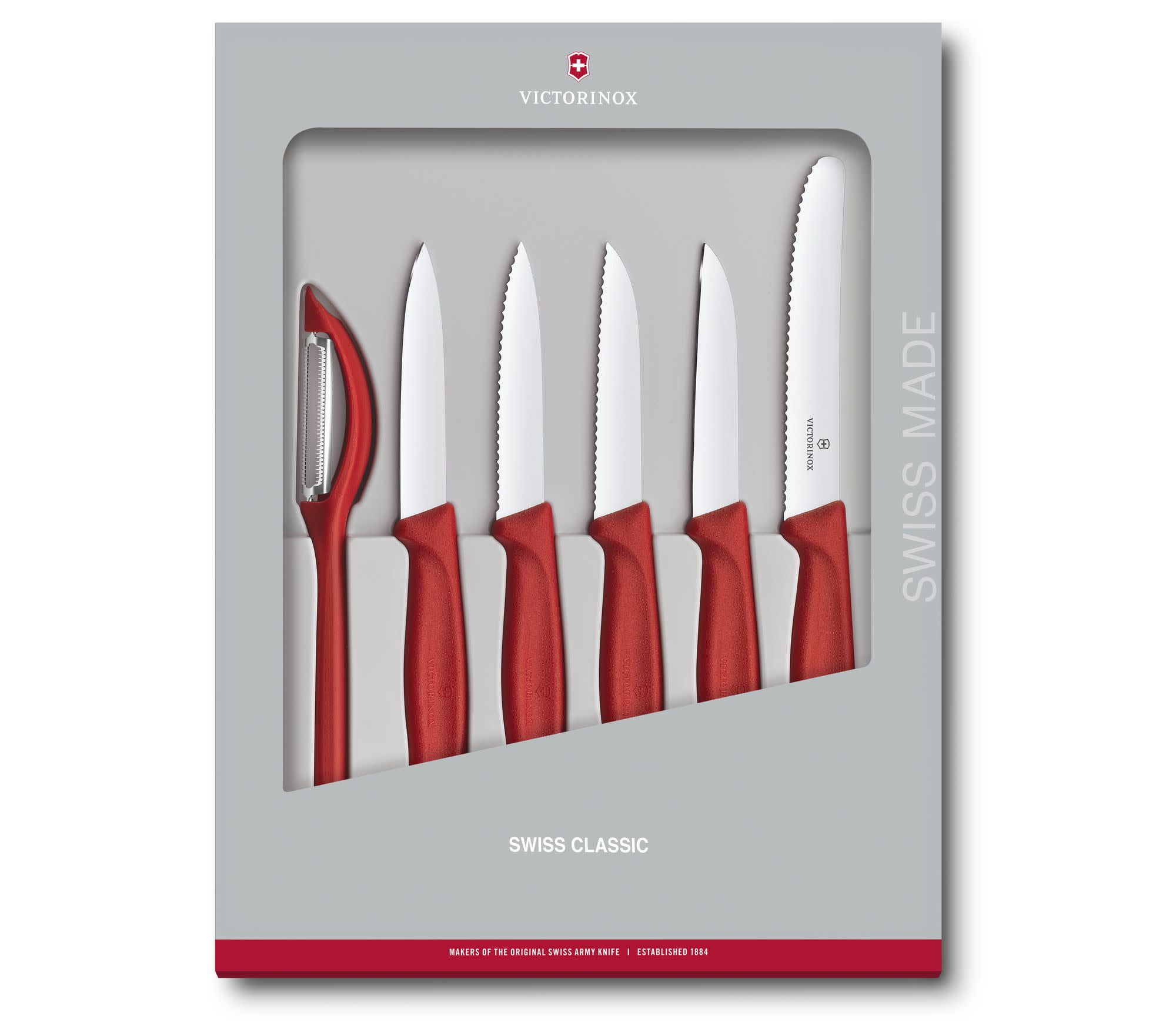 Victorinox Swiss Army Swiss Classic 6 Piece Knife Set Red Handle 6.7111