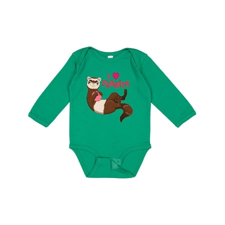 

Inktastic I Love Ferrets Gift Baby Boy or Baby Girl Long Sleeve Bodysuit