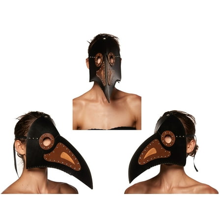 Adult size Faux Leather Plague Doctor Mask - Dr Peste - 2 colors with Color Inlay