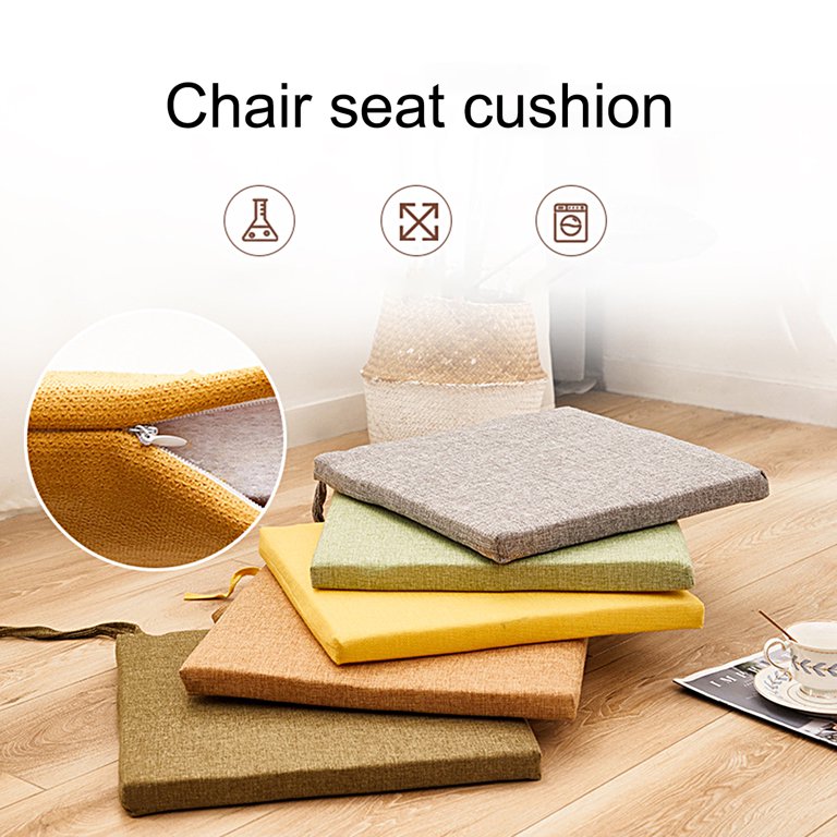 MWstore Chair Cushion Tie Fixed Breathable Cotton Linen Living