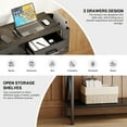 thumbnail image 5 of 47" Entryway Table, Lofka Console Table Sofa Table with 3 Drawers, 3 Tier Storage Shelves, Fabric Bag, Black, 5 of 8