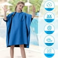 thumbnail image 5 of Beach Changing Towel Fast Dry Hooded Surf Robe with Pocket Adjustable Sleeves Microfiber Bath Swim Wetsuit Cover Up for Surfing Swimming Pool Kids 23.6x23.6in Multi Color, 5 of 5