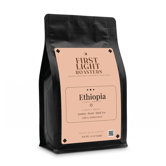First Light Roasters Ethiopia Guji Whole Bean Coffee, Light-Medium Roast, 12 oz