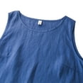 thumbnail image 4 of Amazhiyu Womens 100% Linen Tank Tops Casual Crewneck Sleeveless High Low Hem Tanks Shirts Summer, 4 of 6