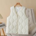 thumbnail image 3 of HTNBO Quilted Vest for Women Zip Up V Neck Sleeveless Puffer Jackets Versatile Warm Winter Waistcoat Outerwear, 3 of 5