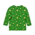 thumbnail image 6 of Girls St Patricks Day Shirt 3/4 Sleeve Round Neck Multicolor Shamrock Print Holiday Festival Wear for Kids Little Big Girl,Size 3 T, 6 of 6