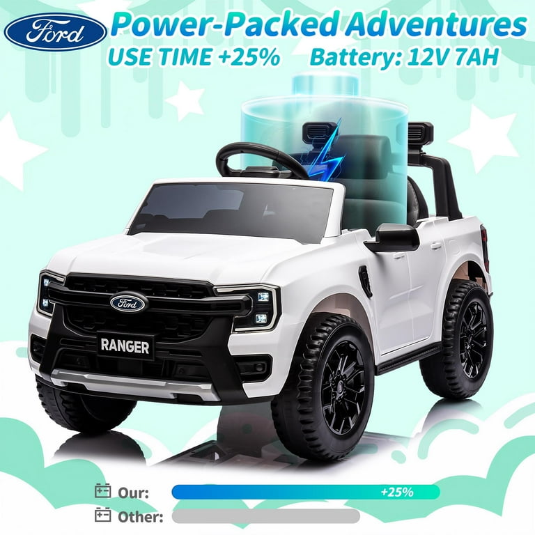 Ford Ranger 12V Ride on Toy Car, Remote Control, LED Lights
