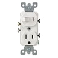 thumbnail image 1 of Toma de corriente eléctrica Leviton 109-05225-WSP con interruptor combinado 15A 120V, 1 of 1