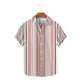 thumbnail image 2 of Lmnyox Mens Button Down Shirt Short Sleeve Collared Striped Shirt Dressy Casual Summer Vacation Beach Shirts, 2 of 5
