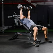 Titan Fitness Max Adjustable FID Bench, 70 Positions, Flat Bench, Incline Angle, Decline Angle, Rated 600 LB, Weight Training Bench
