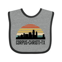 Inktastic Corpus Christi Texas Skyline Retro Boys or Girls Baby Bib