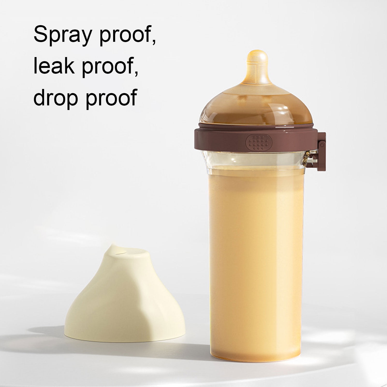 Suodoka Flip Cap Silicone Baby Bottle, Wide Mouth Anti-Colic Feeding Bottle, 240 ML / 8 oz