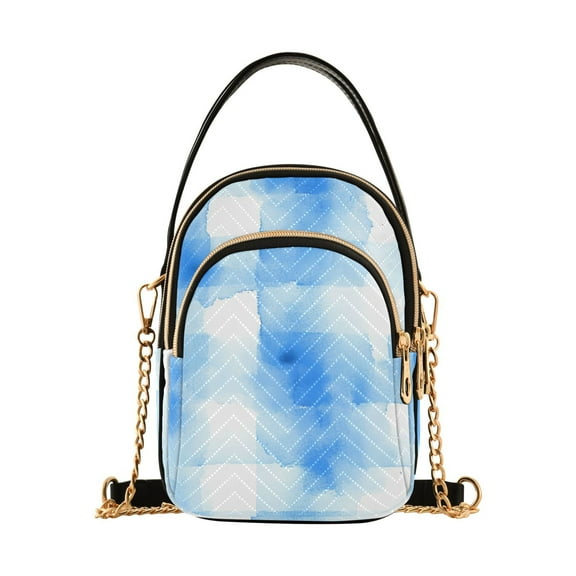 joogoo Women Watercolor Checkered Chain Crossbody Bags Shoulder Handbag Phone Purse