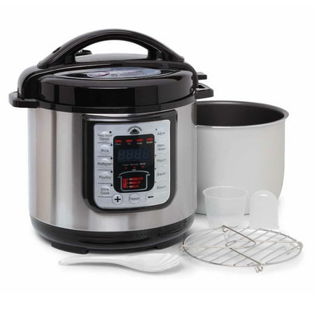 Pressure Cooker Programmable 6 Qt 8-in-1 Function Instant Stainless Steel Crock Digital Automated Pot, Slow Cooker, Rice Cooker, Steamer, Saute, Yogurt Maker, Warmer, Kitchen Appliance
