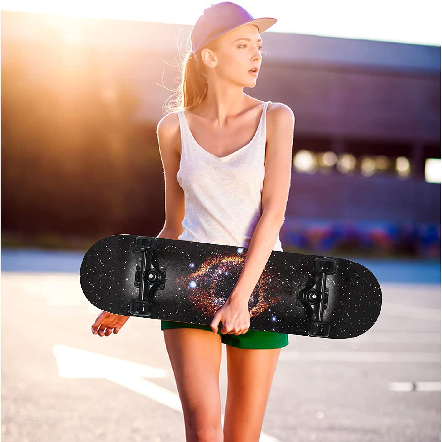 Pwigs Pro Complete Skateboards for Beginners Adults Youths Teens Girls Boys 31x8 Skate Boards 7 Layers Deck Maple Wood Longboards