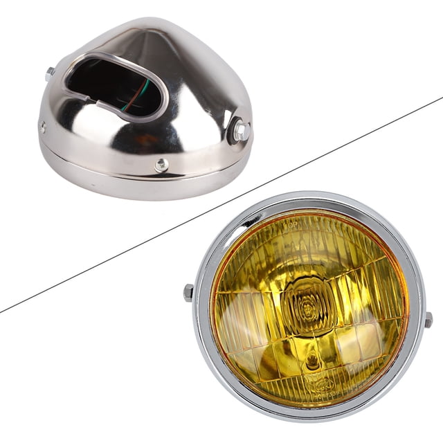 Luz decorativa para motocicleta, faro delantero para motocicleta con lente amarilla retro, rendimiento de primera categoría